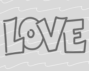 LOVE | Cut File | Hand Drawn | Instant Digital Download | Valentine Svg Clipart