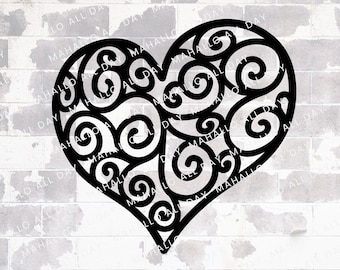 Download Fancy Heart Svg Etsy