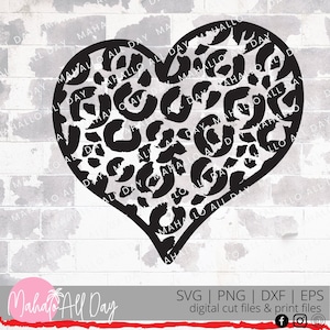 Cheetah Print Heart Svg Cut File | Hand Drawn Svg | Instant Digital Download | Valentine Svg Clip-art |Animal Print Svg