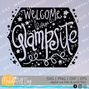 Glamping Svg | Glampsite svg | Welcome svg | 5 gallon bucket svg | Instant digital download | Trailer décor svg | Camping svg