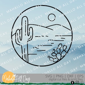 Desert SVG | Outdoors svg | Cactus Svg | Cacti svg | 5 gallon bucket svg | instant digital download | Desert Dxf
