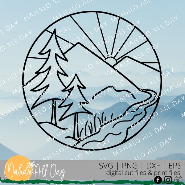 Mountains | Outdoors | Simple Design | Adventure | Easy Digital Download | svg, png, eps, dxf files