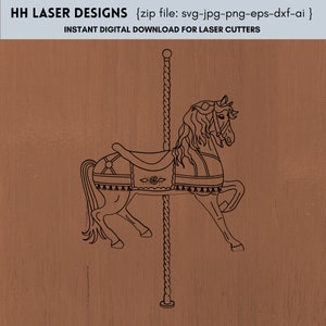 Prancing Carousel Horse | Instant Digital Download