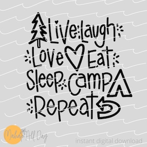 Love Camp SVG | Camping | digital download | Great for 5 Gallon Bucket - Hoodie - Tshirt - Wall Decor!
