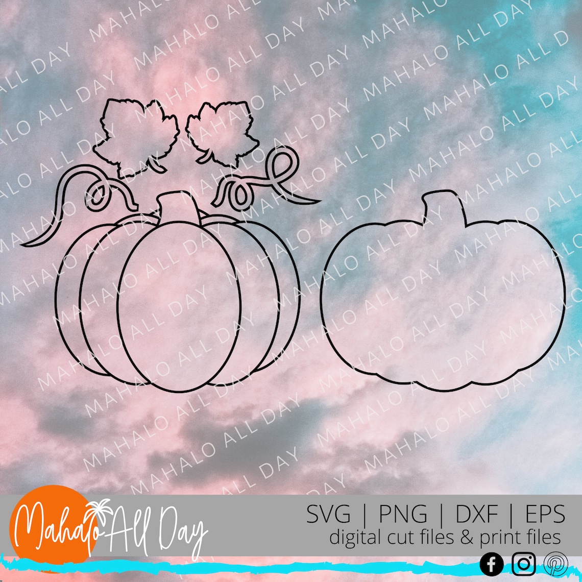 Pumpkin Svg Pumpkin Leaf Svg Vine Svg Fall Svg Autumn - Etsy