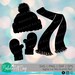 Beanie Scarf Mittens SVG - Winter cozies Svg - Instant Digital Download -Vector - Clip-Art for cutters, engravers, laser cutting, printing 