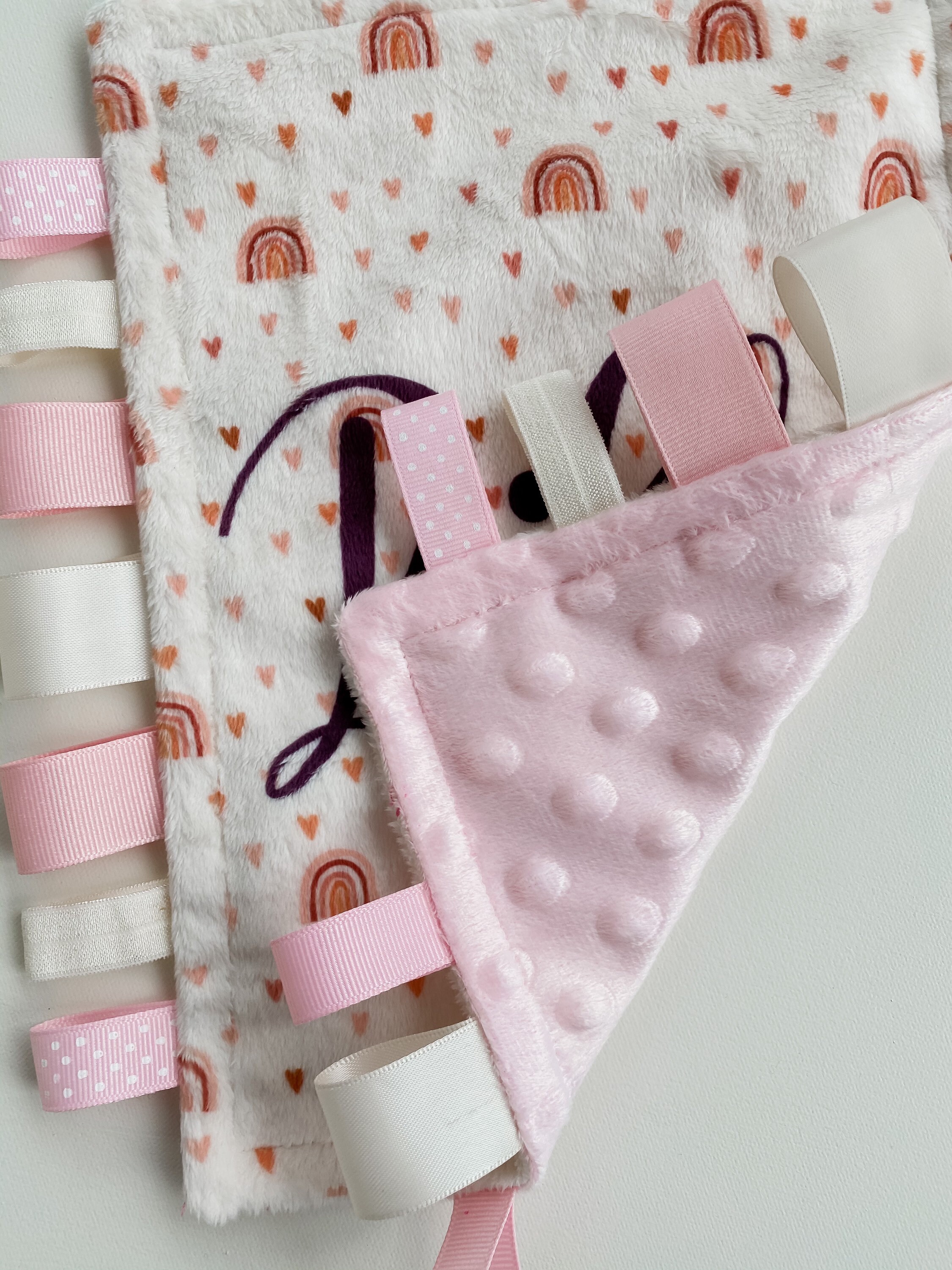 Personalized taggy blanket custom name blanket for baby mini Etsy