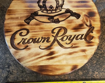 15&quot; Crown Royal Laser Engraved Round Barrel Top Display