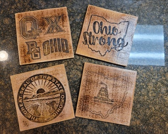 Juego de posavasos temáticos de Ohio - juego de 4 piezas