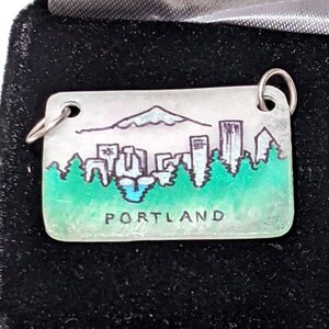 Portland Skyline schrumpfen Kunst Anhänger