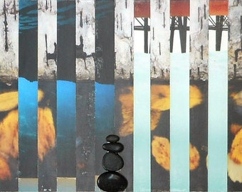Equilibrium – 22 x 5 collage with wood frame