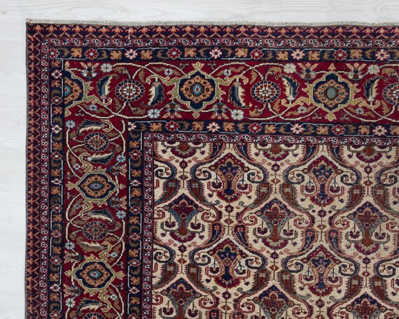 8x12インチのヴィンテージカイセリラグ：カラフルなトルコウールの