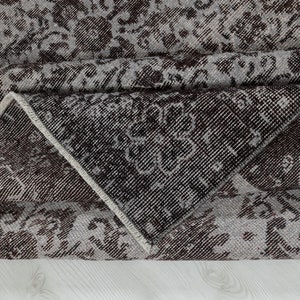 6x10 Vintage Rug , Antique Handmade Rug , 6x10 Black Gray Vintage Rug , Made in the 1960&#39;s , Large Rug , Special Design , Wool Bedroom Rug