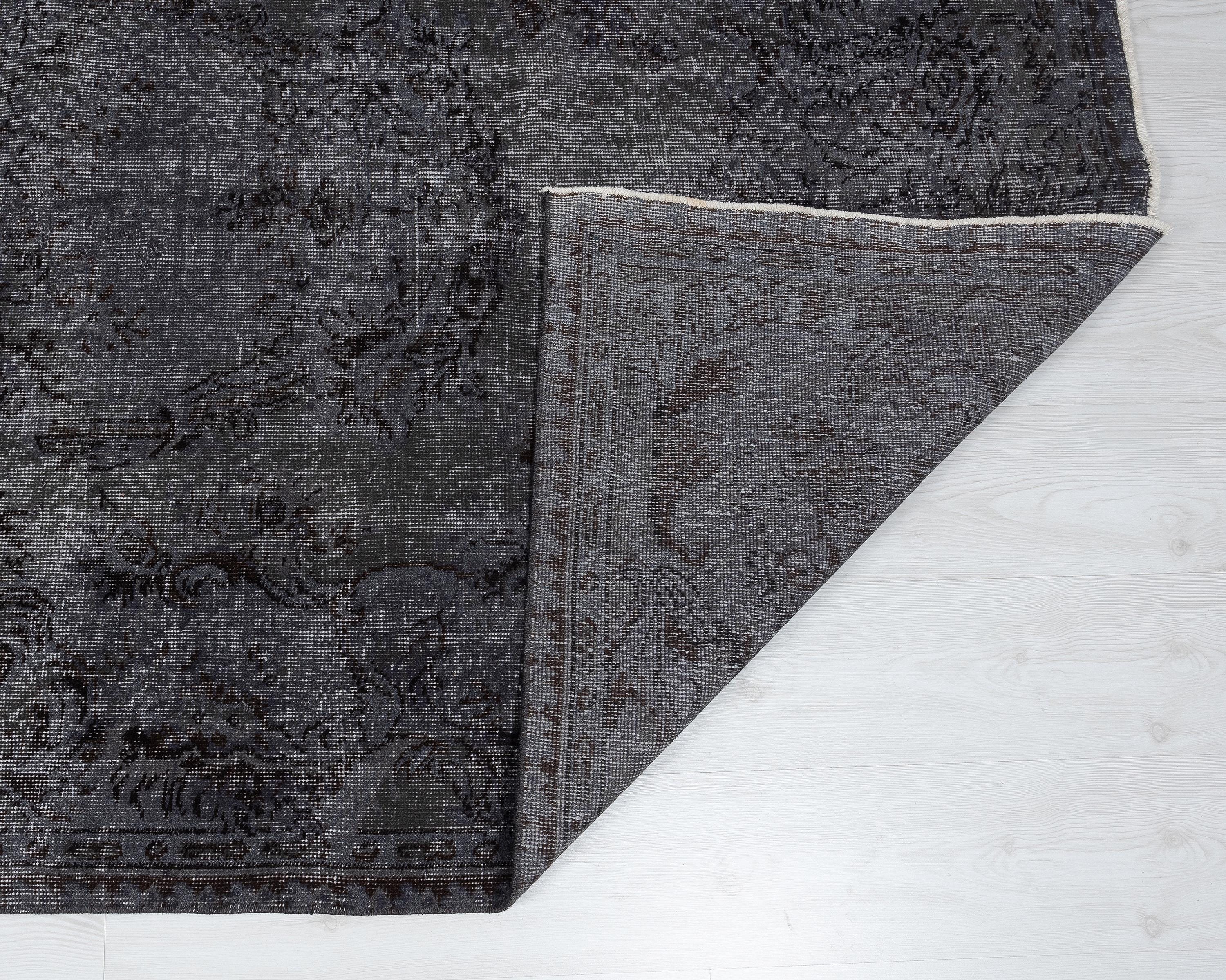 50.5×69 “twins-B” ViNTAGE TURKiSH RUG 5x9 Vintage Turkish Rug:black Color Antique Oushak Carpet - Etsy