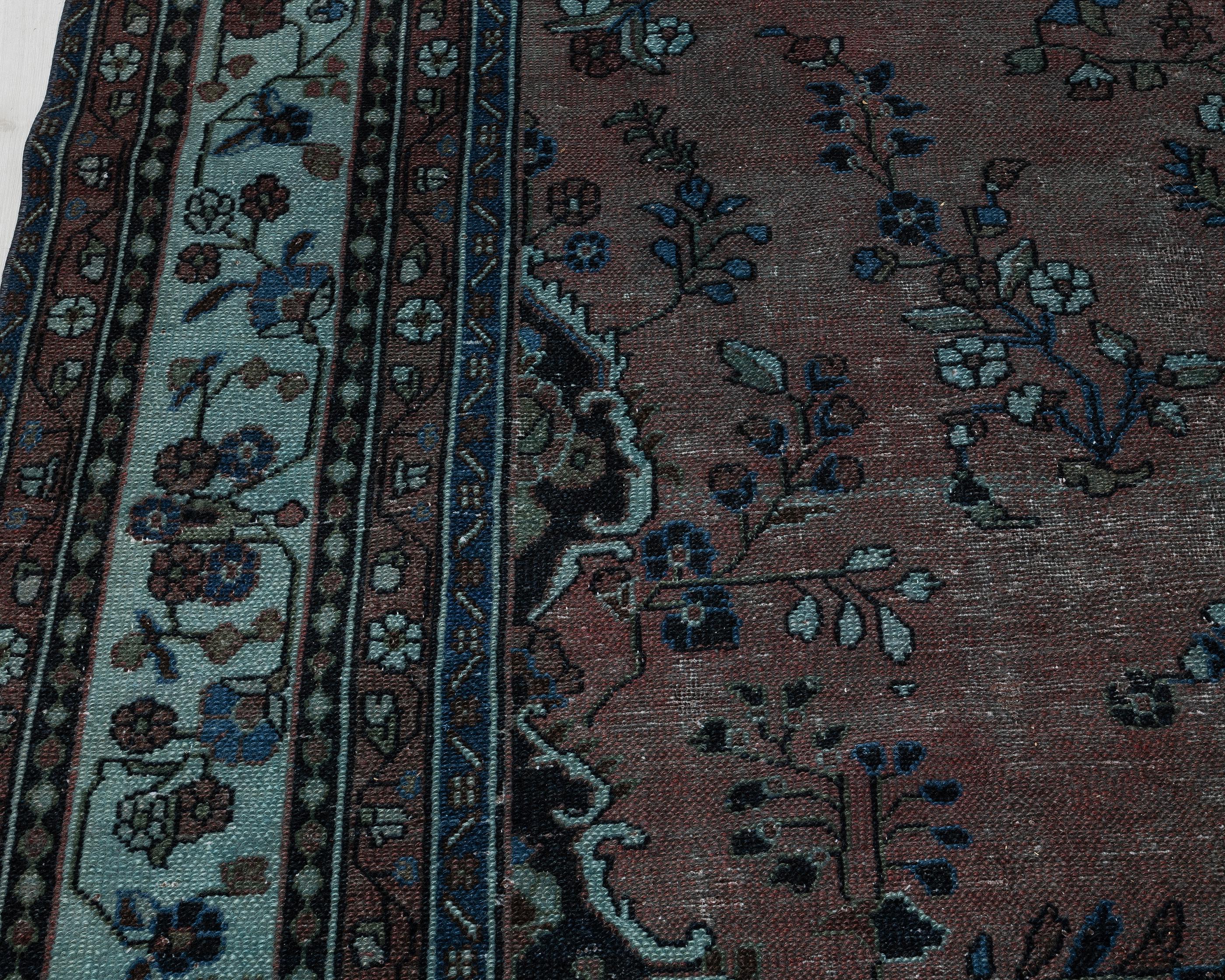 10x13インチのヴィンテージトルコ製ウシャックラグ：手織りウール