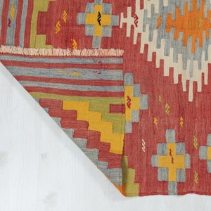4x5 Vintage Kilim Rug, Vintage Geometric Kilim Rug, Vintage Anatolian Kilim, Vintage Turkish Kilim, Vintage Ethnic Kilim, 4x5 Kilim Rug