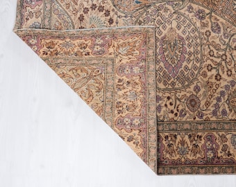 6x9 ベージュ トルコ ウシャク ラグ：ヴィンテージ ウール アナトリア