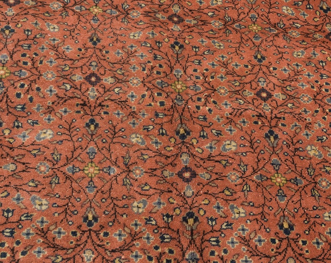 6x9 Vintage Rug , Red Turkish Area Rug , Bedroom Rug , Oushak Rug ...