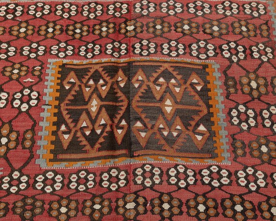 トルコ キリム ヴィンテージ 幾何学模様 ラグ 幾何学模様 ラグ