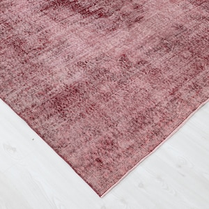 6x9 Vintage Rug, Red Vintage Rug, 6x9 Oushak Rug, Large Rug, Living Room Rug, Dining Room Rug, Antique Rug, 6x9 Rug, Neutral Rug, Red Rug