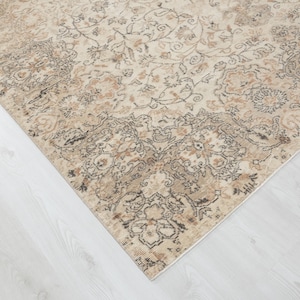 200x300 Vintage Teppich, Beige Türkischer Teppich, Antiker Handgemachter Teppich, Schlafzimmer Teppich, Wohnzimmer Teppich, Oushak Teppich, Anatolischer Teppich