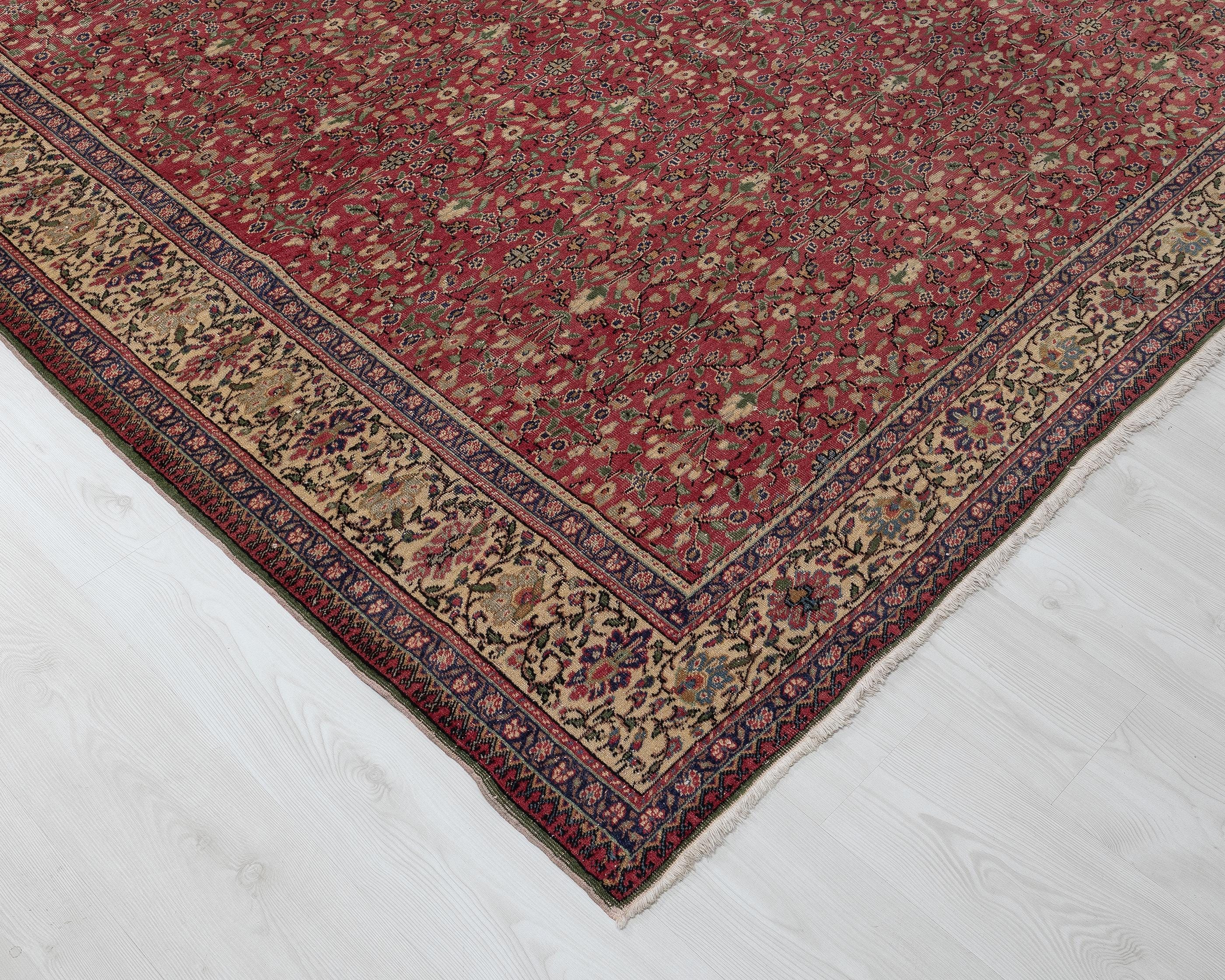 7x11 Vintage Turkish Rug: Red Oushak Anatolian Wool Carpet - Etsy 日本