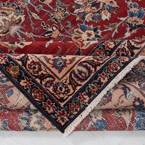 6x9 Vintage Rug , Red Persian Area Rug , Bedroom Rug , Oushak Rug , Living Room Rug , Anatolian Rug , Antique Handmade Rug , Rustic Rug