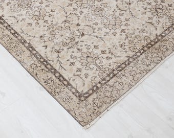 3x6 Vintage Turkish Rug:  Handwoven Wool Rug