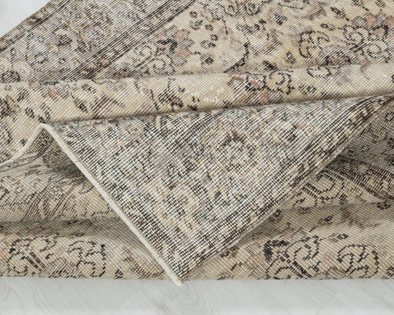 78.5×299 ViNTAGE TURKiSH RUG Handmade Vintage Turkish Oushak Rug: 5x8 Beige Wool Rug - Etsy Canada
