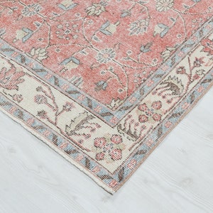 3x7 Vintage Turkish Rug: Hand-Woven Wool Area Carpet image 1