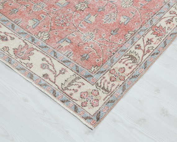 3x7 Vintage Turkish Rug: Hand-Woven Wool Area Carpet