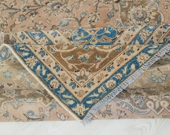9x12 Vintage Rug , Beige  Persian Mahal Rug , Antique Rug , Bedroom Rug , Living Room Rug , Oversized Rug , Original Rug , 9x12 Mahal Rug
