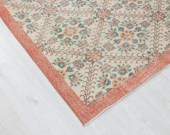 3x6 Vintage Turkish Rug: Hand-Woven Wool Anatolian Rug