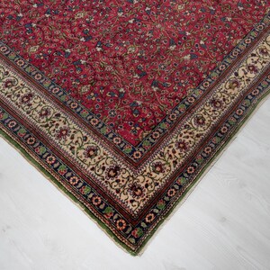 8x11 Vintage  Rug , Antique Handmade Rug , Vintage Rug , Muted Rug , Bedroom Rug , Oversized Rug , Neutral Rug , Living Room Rug, Red Rug