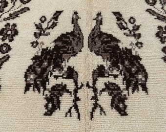 5x7 ヴィンテージ トルコ トゥル ラグ：手織りのシャギー エリアラグ