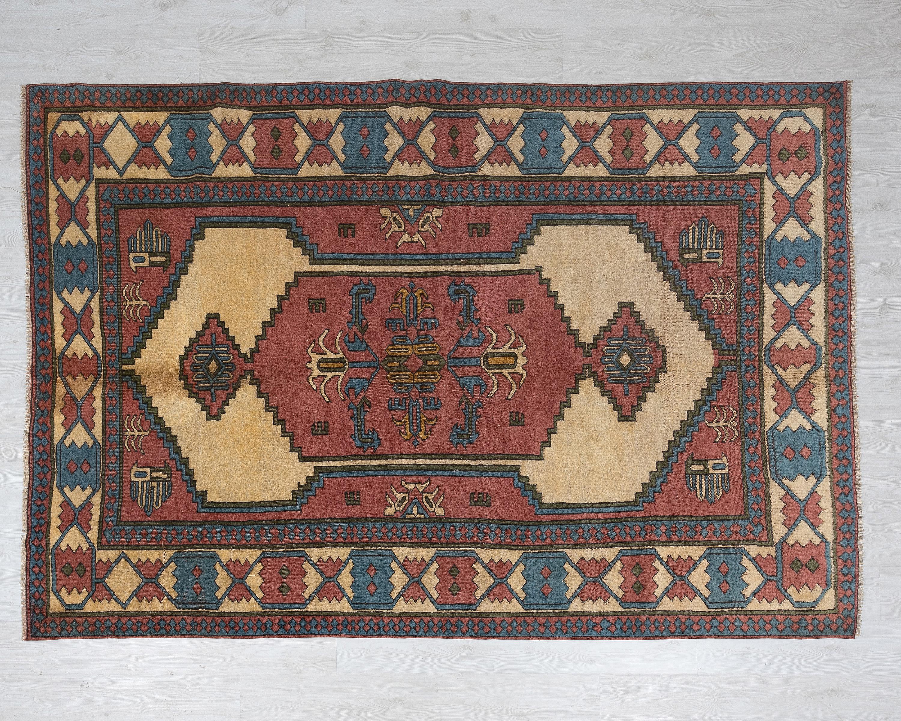 6x8 Vintage Turkish Rug: Hand-woven Wool Anatolian Rug - Etsy
