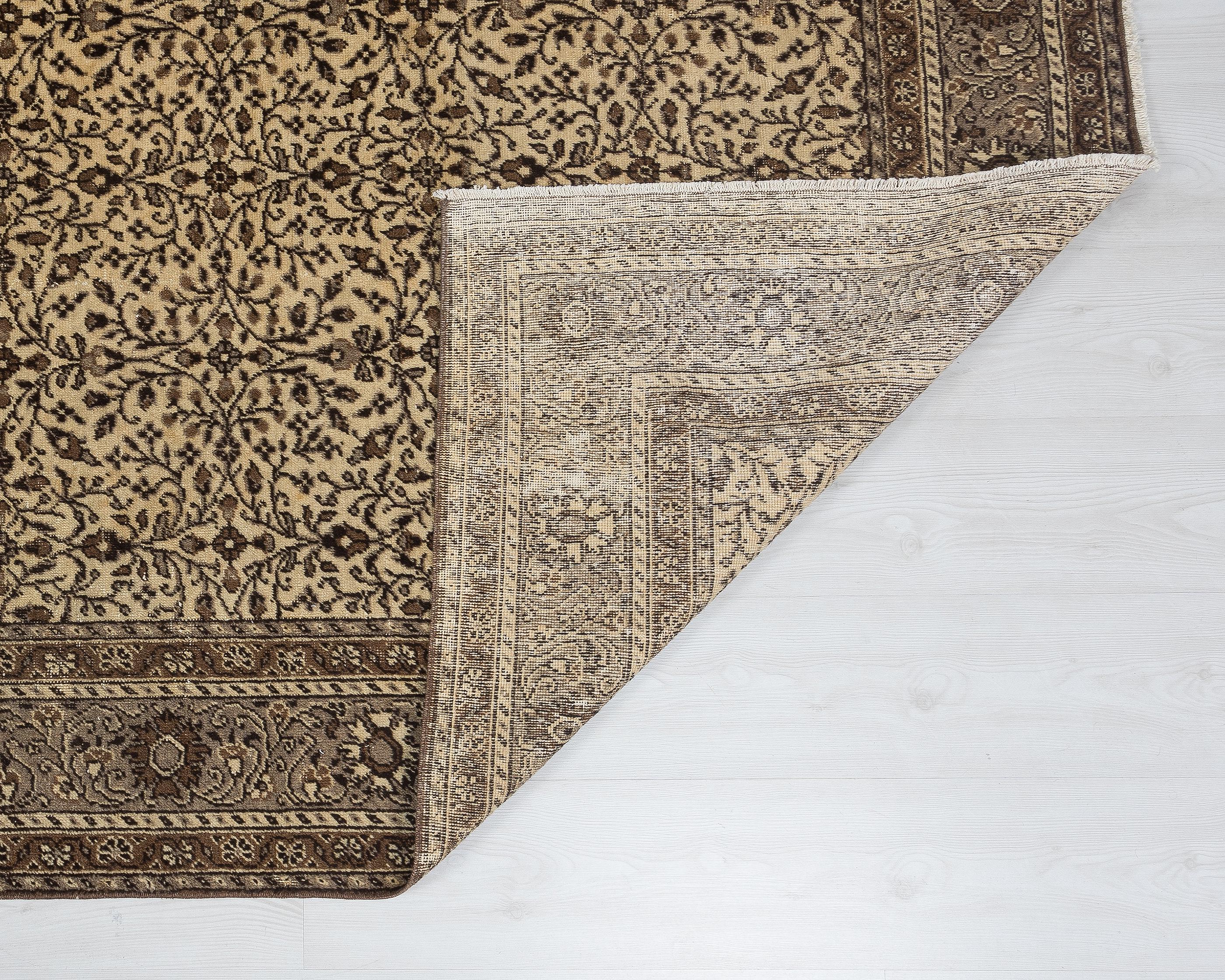 6x9 ベージュ トルコ ウシャク ラグ：ヴィンテージ ウール アナトリア