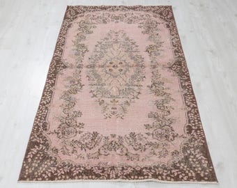 3x6 Vintage Turkish Rug: Pink Anatolian Wool Rug - Etsy