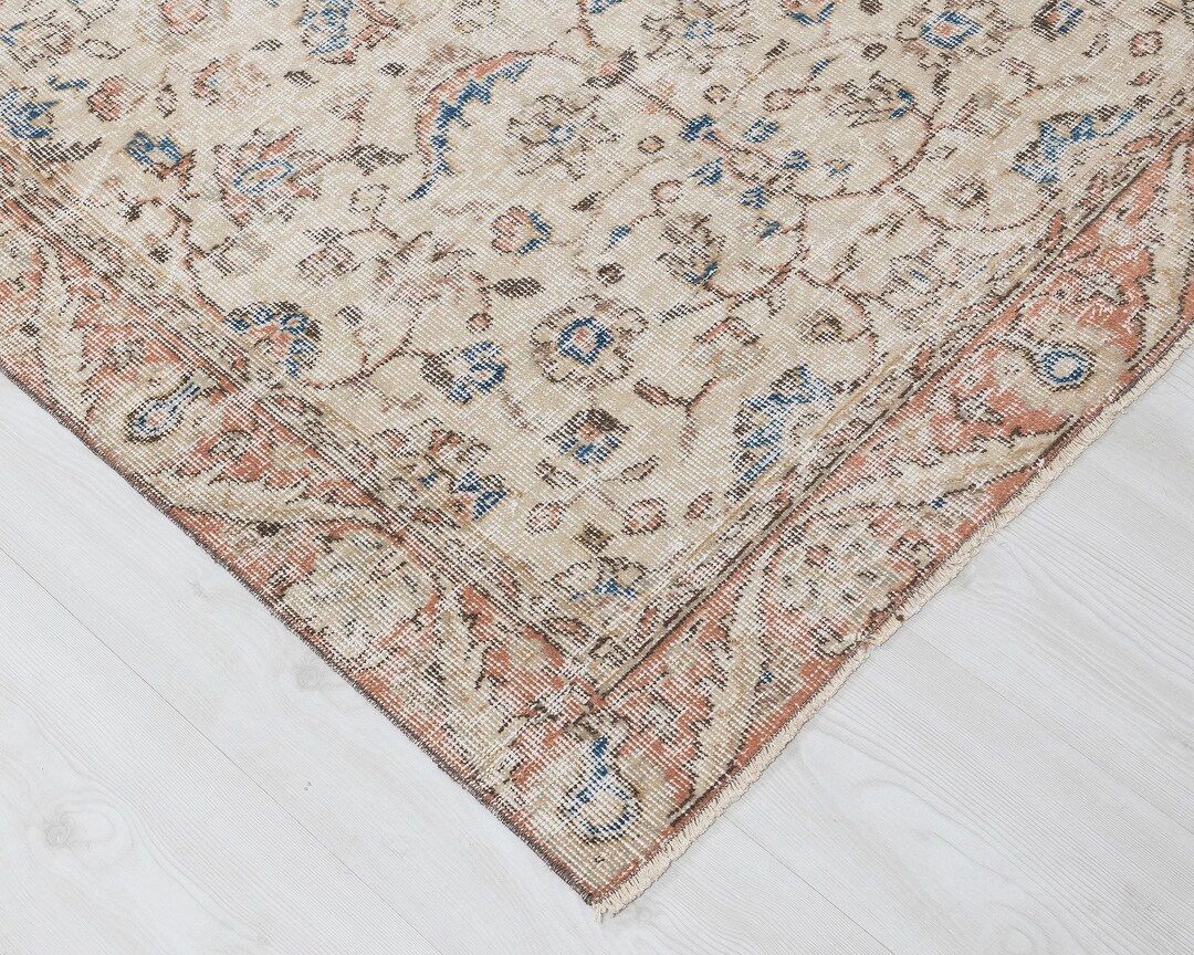 116×203”Comfortable” ViNTAGE TURKiSH RUG 3x6 Vintage Turkish Rug: Beige Oushak, Handwoven Wool - Etsy