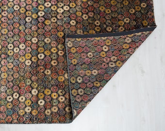 8x11 ヴィンテージ トルコラグ：オレンジブラウンの幾何学模様