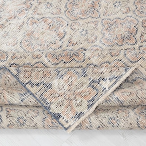 6x9 Beige Turkish Rug: Hand-Woven Wool Area Rug