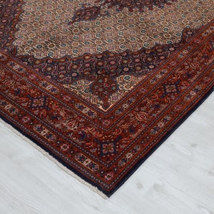 6x9 Vintage Rug , Antique Handmade Rug , Vintage Rug , Red And Beige Rug , Bedroom Rug , Muted Rug , Geometric Pattern Area Rug , 6x9 Rug