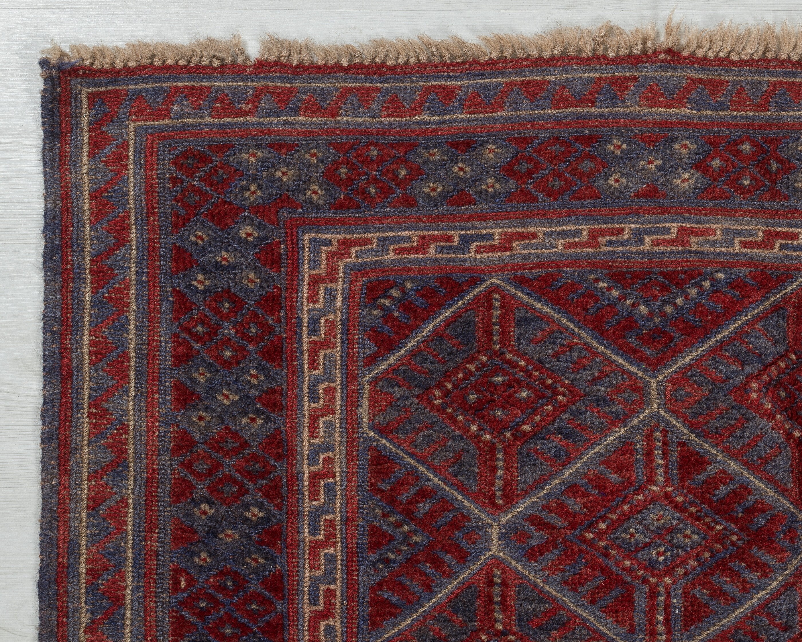 3x3 Vintage Rug, Red Turkish Rug, Anatolian Rug, Bedroom Rug