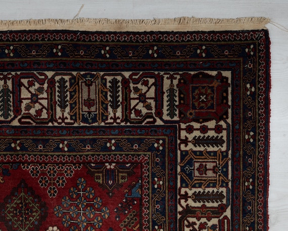 【Shou】トルコ絨毯　ビンテージ　ウール　手織り　ラグ トルコ絨毯 シュメル工房 ウール手織り 150×220cm ヴィンテージ