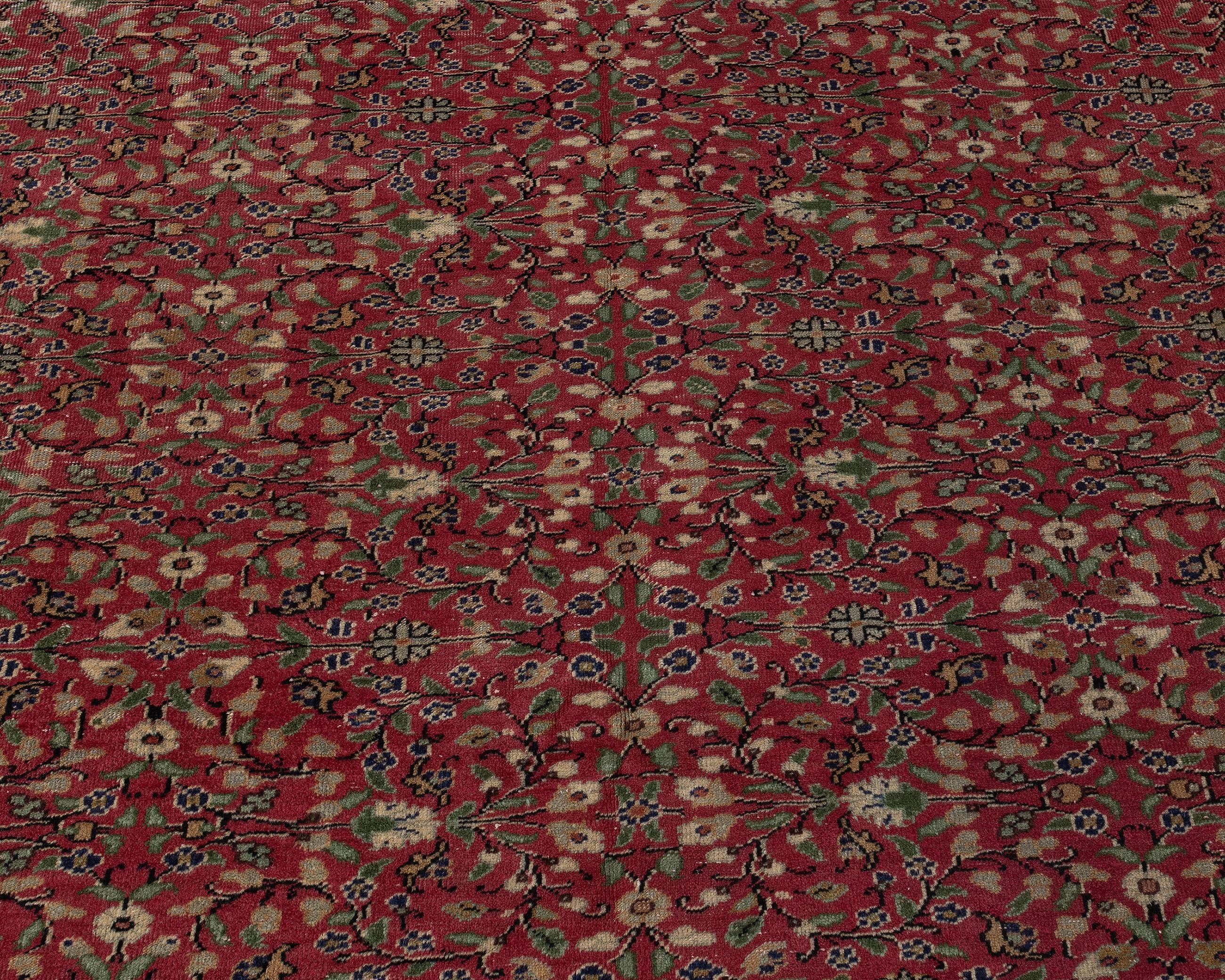 7x11 Vintage Turkish Rug: Red Oushak Anatolian Wool Carpet - Etsy 日本
