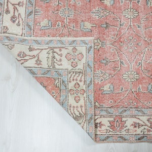 3x7 Vintage Turkish Rug: Hand-Woven Wool Area Carpet image 10