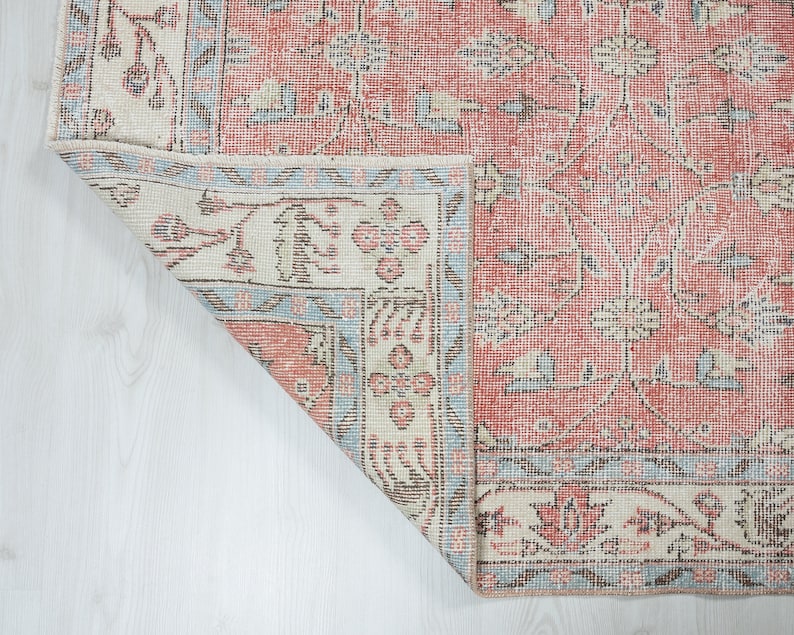 3x7 Vintage Turkish Rug: Hand-Woven Wool Area Carpet image 10