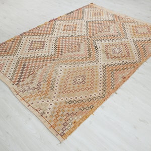 5x8 Vintage Turkish Kilim, Vintage Geometric Kilim, Special Kilim Rug, Turkish Area Rug, Anatolian Kilim Rug, Collection Rug, 5x8 Kilim