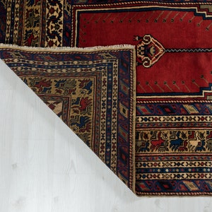 4x6 Vintage Turkish Rug, Antique Handmade Rug, Red Rug, Bedroom Rug, Faded Rug, Special Design, Decorative Area Rug