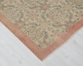 3x6 Vintage Turkish Rug: Hand-Woven Wool Anatolian Rug